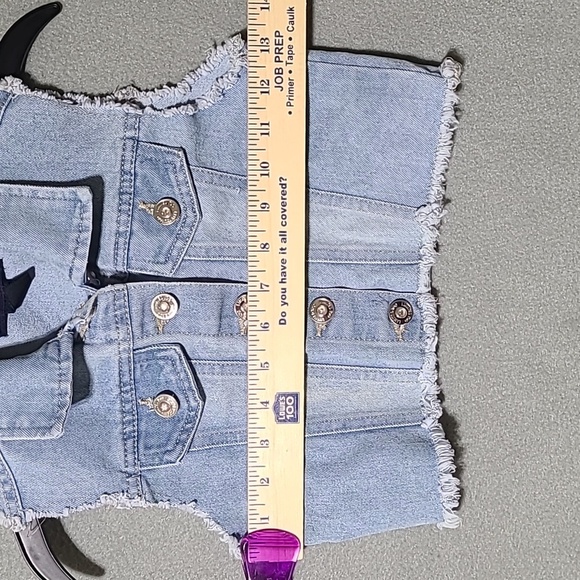 LIMITED TOO Girl's Denim Blue Jean Sleeveless Vest - Size 8 - Picture 11 of 12